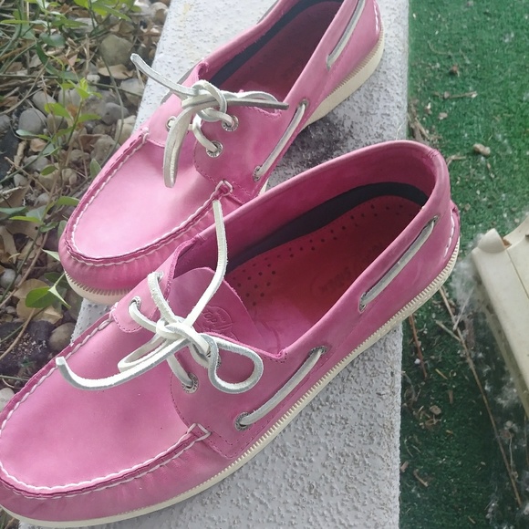 Mens Sperry Pink Topsiders Sz 